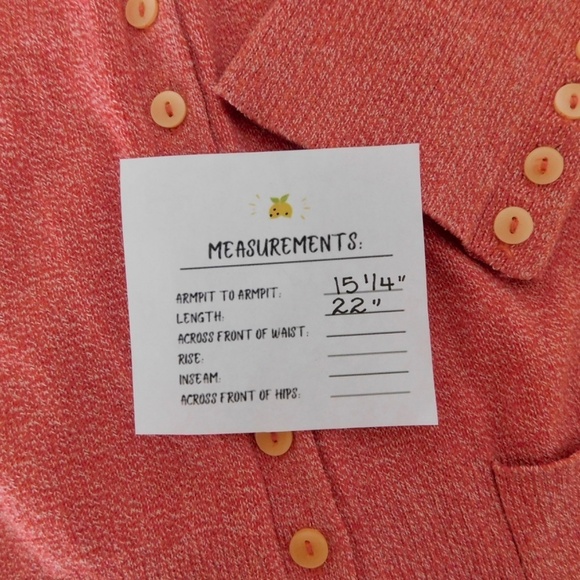 Anthropologie HWR Pink Red Heathered Cardigan Sweater Buttons Pocket Medium - Picture 10 of 10